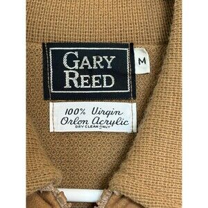 Vintage Gary Reed Men’s Cardigan Medium 100% Virgin Orlon Acrylic Full Zip Suede